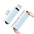 thumbnail image 5 of Bingfone Blue And White Squares Design Patterned Men'S Women'S Casual Cotton Socks, 5 of 9