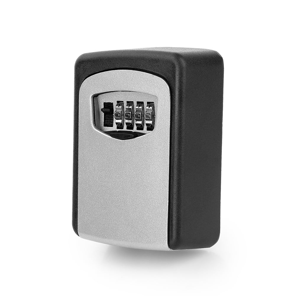 IDO latral Key Safe Wall Mounted Stainless Steel Key Safe Box Weatherproof 4 Digit Combination Key Storage Lock Box