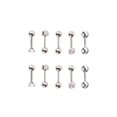 thumbnail image 1 of 5Pairs 5 Styles Round Ball Stud Stainless Steel Barbell Earring Set Cartilage Helix Earring Piercings Tragus Cartilage Ear Rings Set (Silver), 1 of 9