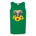 thumbnail image 2 of Elephant Sunflower Cute Love Animal Lover Mens Graphic Tank Top, Kelly, 3XL, 2 of 3