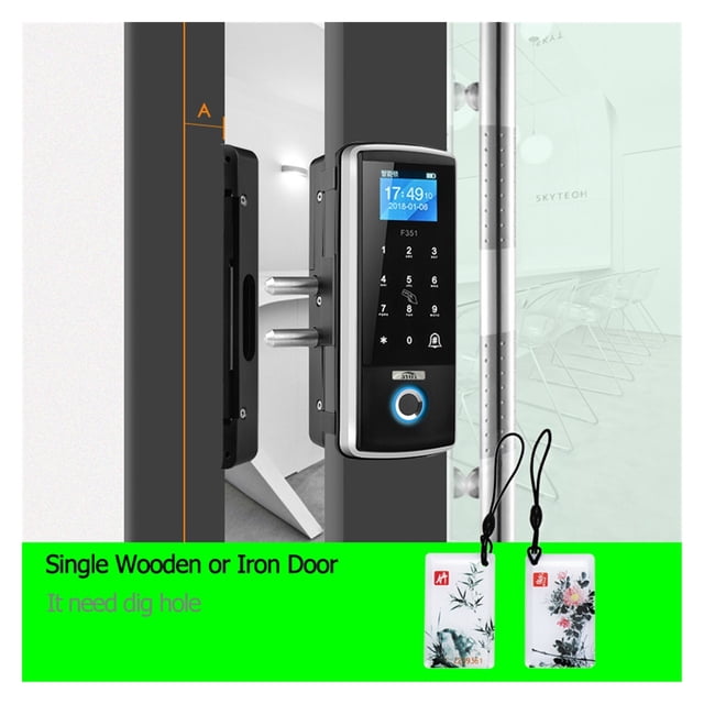 Smart Door Lock Fingerprint Electronic Digital Gate Opener Electric Biometric Finger Print Security Glass Password Card ,Easy to Use