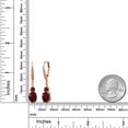 thumbnail image 3 of Gem Stone King 18K Rose Gold Plated Silver Red Rhodolite Garnet and White Lab Grown Diamond Dangle Earrings for Women (4.77 Cttw, Oval 9X7MM), 3 of 4