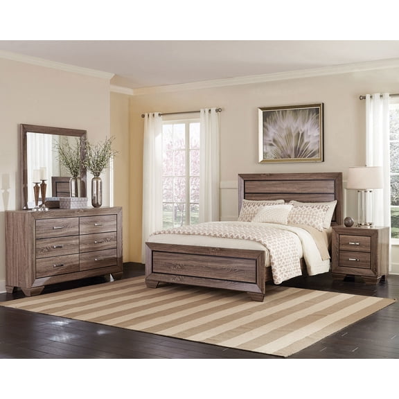 Coaster Kauffman 4-Piece California King Bedroom Set, Washed Taupe