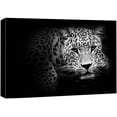 thumbnail image 3 of PixonSign Canvas Print Wall Art Close-Up Leopard Portrait Animals Wildlife Photography Realism Modern Dramatic Grey Dark Black and White for Living Room, Bedroom, Office - 32"x48", 3 of 5