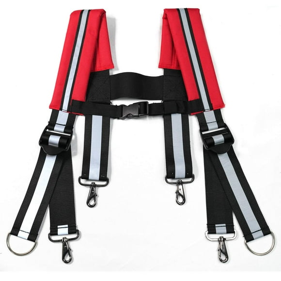 MELOTOUGH Ceinture à Outils avec Bandes Réfléchissantes pour Pompier, Sécurité Épaule (Noir)