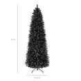 thumbnail image 2 of Best Choice Products 6ft Black Artificial Holiday Christmas Pencil Tree w/ 608 Tips, Metal Base, 2 of 7