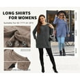 thumbnail image 2 of TEMOFON Women's Casual Long Sleeve Tunic Top with Pockets Loose Fit Soft Knit Pullover Sweater Coffee Color, 2 of 6