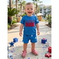 thumbnail image 6 of BemeyourBBs Toddler Baby Boys 4th of July Outfit Patriot Independent Day Summer Clothes All American Dude Letter Embroidery Short Sleeve T Shirt and Star Shorts Set Toddler Baby Boy Summer Outfit, 6 of 9