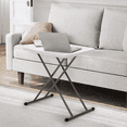 thumbnail image 3 of Magshion Foldable Table, 26" Height Adjustable TV Tray, Portable Plastic Top Metal Frame Laptop Desk, White, 3 of 11