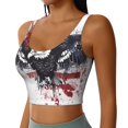 thumbnail image 2 of Balery American Flag Eagle Art Sujetadores deportivos con espalda cruzada para mujer, acolchados, sin costuras, de alto impacto, ideales para yoga, gimnasio, entrenamiento y fitness.-XX-Large, 2 of 8
