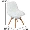 thumbnail image 3 of Bowery Hill Contemporary Shaggy Dog Kids Playroom Accent Chair in White, 3 of 11
