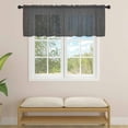 thumbnail image 2 of Black Burlap Texture Sheer Curtains Valances for Windows Farmhouse Vintage Black Chiffon Kitchen Valances for Cafe, Rod Pocket Voile Window Treatments Curtains for Living Room Bedroom, 54"x18", 2 of 9