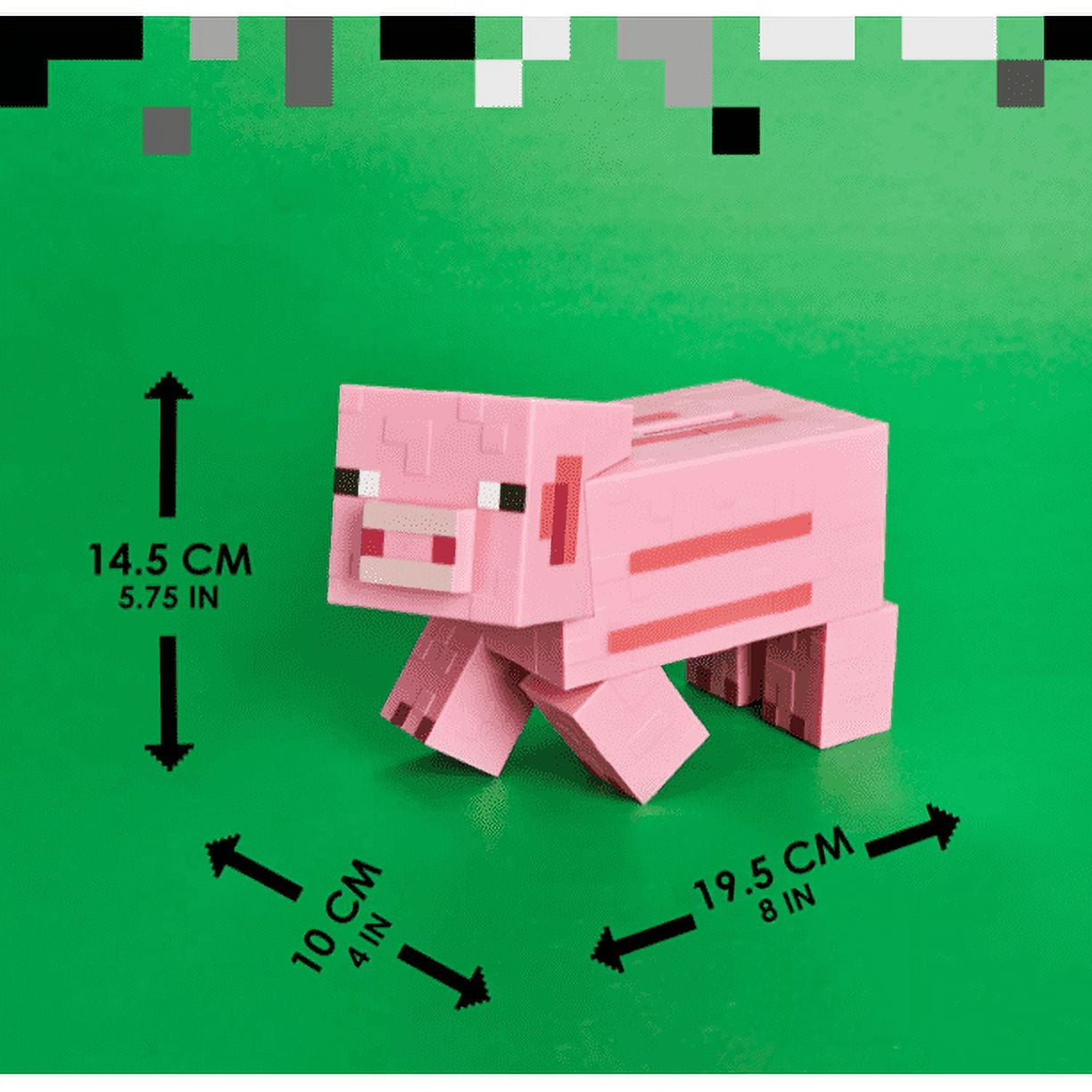 Minecraft Pig Ceramic Piggy Bank, 100% Ceramic, Pink, Mojang
