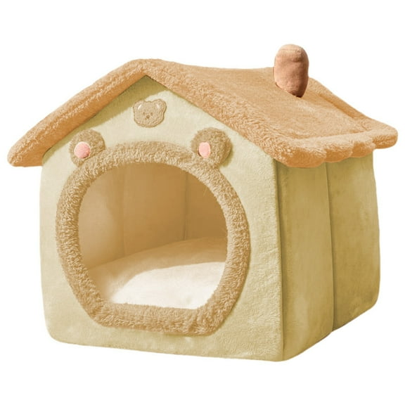 Qholemyo Dog Beds For Small Dogs Indoor Foldable Soft Kennel Bed With Cushion Warm Puppy Cave For Small Medium Large Dogs Cats