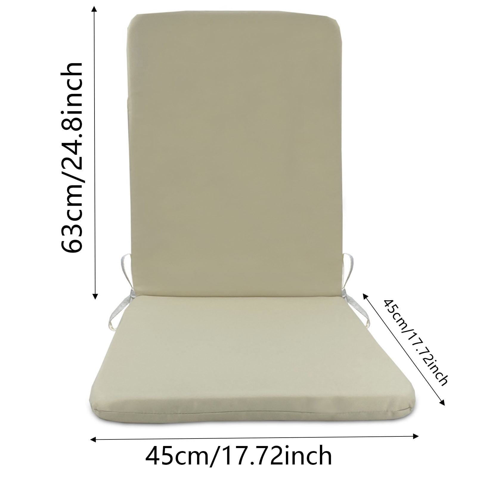 High Back Chair Cushion with Foam Fill,Waterproof,Fade-Resistant Patio Dining Chair Cushion,Indoor/Outdoor Use,Washable Chaise Lounge Seat Cushion for Lawn,Deck,and Garden Furniture