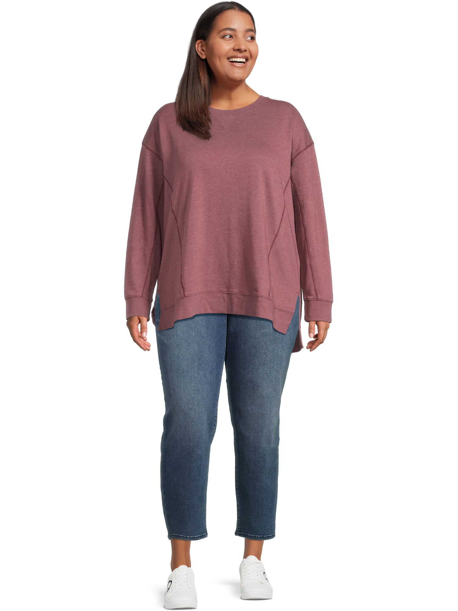 Terra & Sky Women's Plus Size Sweatshirt, 2-Pack