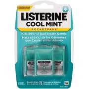 Listerine PocketPaks Breath Strips Cool Mint 72 Each (Pack of 6)
