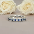 thumbnail image 2 of HeartsAndYou 1.5ct Natural Sapphire & Diamond Band Stylish Half Eternity 14k SOLID White Gold, 2 of 9