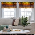 thumbnail image 3 of LALILO Kitchen Curtain Valance Palm Trees Sunset Rod Pocket Window Curtain 52"x 18" Set of 2, 3 of 6