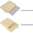 thumbnail image 5 of Mosiso Polyester Vertical Style Water Repellent Laptop Sleeve Case Bag Cover with Pocket for MacBook Air 15 inch M3 A3114 M2 A2941 2023 2024 / Pro 15 inch A1990 A1707, Camel, 5 of 5