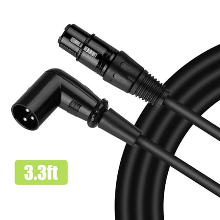 Female Xlr Right Angle - XLR Microphone Cable,TSV Right Angle XLR Female to Male Balanced 3 PIN Mic Cables, Black