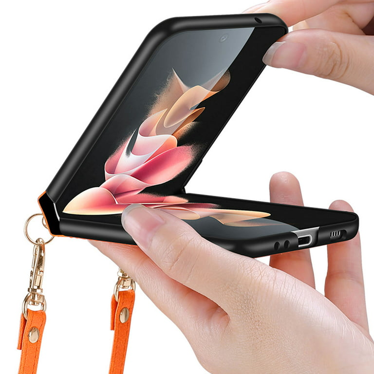 For Galaxy Z Flip 4 3 Case Lanyard Holster Card Case Handheld