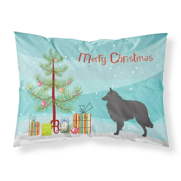 Groenendael Belgian Shepherd Christmas Fabric Standard Pillowcase