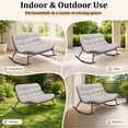 thumbnail image 7 of 50.8 in Double Wide Rocking Papasan Chair, 2-Person Outdoor Lounge Chair with Thick Cushion, PE Rattan & Steel Frame, Beige, 7 of 7