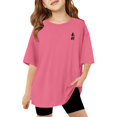 thumbnail image 6 of LUOGENLI Children Solid T Shirt with Letter Print Short Sleeve Blouse Tops Comfortable Tee Shirts for Toddler Size 3-4 Years, 6 of 8