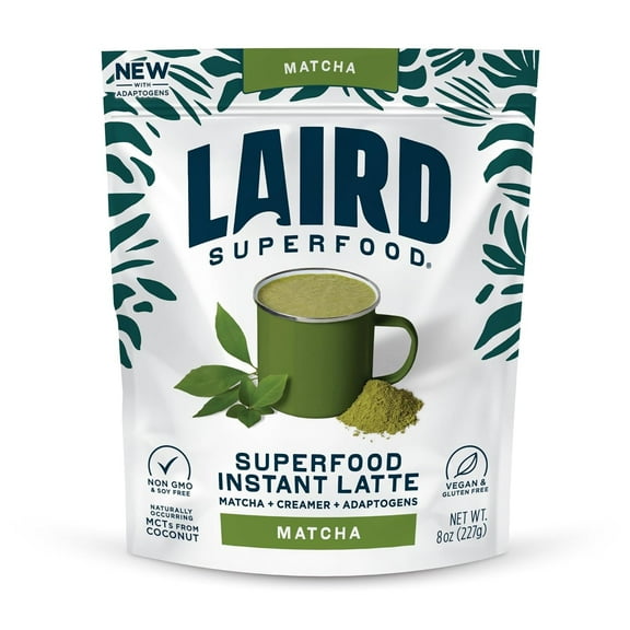 Matcha Instant Latte with Adaptogens - Matcha Latte Green Tea Powder Packed with Antioxidants and Superfood Coconut Creamer - Gluten Free, Non-Gmo, Vegan, 8 Oz. Bag, Pack of 1