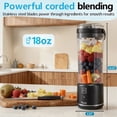 thumbnail image 3 of Panti Portable Blender, Cordless,18oz. USB-C Rechargeable Personal Blender for Shakes & Smoothies, BPA Free, Cover with Handle,USB-C Rechargeable, Dishwasher Safe Parts, Black, 3 of 11