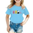 thumbnail image 1 of T-Shirt à Bretelles Aquarelle pour Filles, Mignon Graphique Col Rond Manches Courtes Été Décontracté, 1 of 5