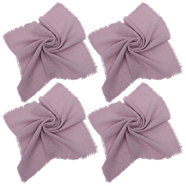HEALEEP 4 Pcs Serviettes de Mariage Lavande pour Tables de Mariée et de Réception