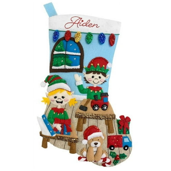 Workshop Elves Felt Stocking Kit from MerryStockings