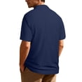 thumbnail image 3 of Nouvelle Chemise Décontractée en Tricot Extensible pour Hommes, Manches Courtes, Fermeture Éclair devant, Tissu Doux et Confortable, Printemps & Été, Usage Quotidien, Marine, TTTTG, 3 of 3