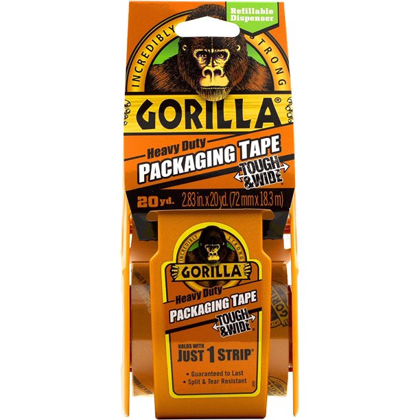 Gorilla Heavy Duty Packing Tape Tough & Wide Tape Refill for Moving