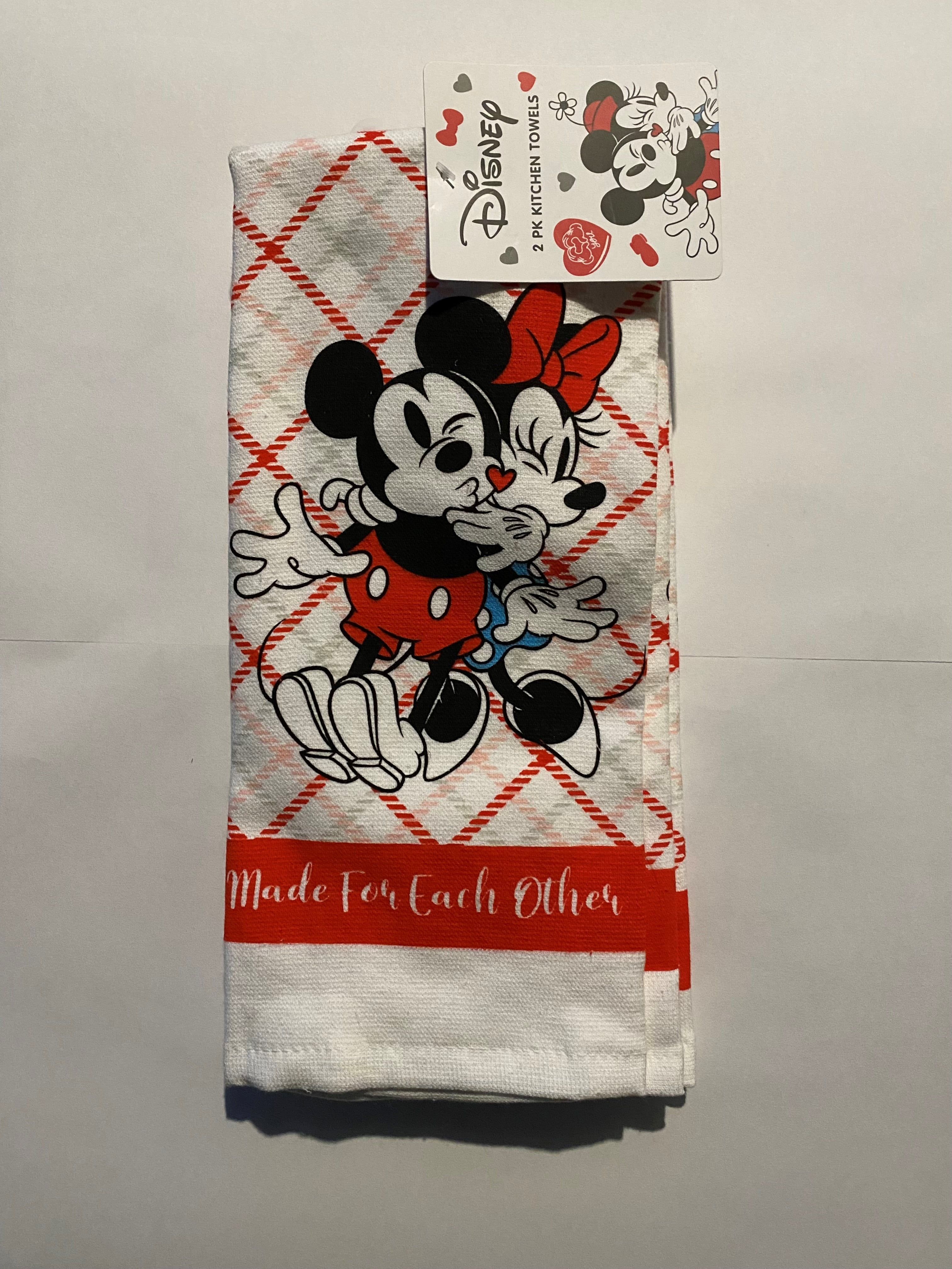 Disney Dish Towels 2 Piece Set Kitchen Cloth (Mickey Minnie Red)
