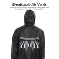 thumbnail image 3 of Mens Long Safety Raincoat with Reflective Strips & Air Vents, Waterproof Packable Rain Jacket with Hood, Lightweight for Outdoor Activities, 3 of 8