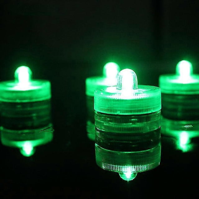 12 mini velas LED redondas, sumergibles, impermeables y superbrillantes