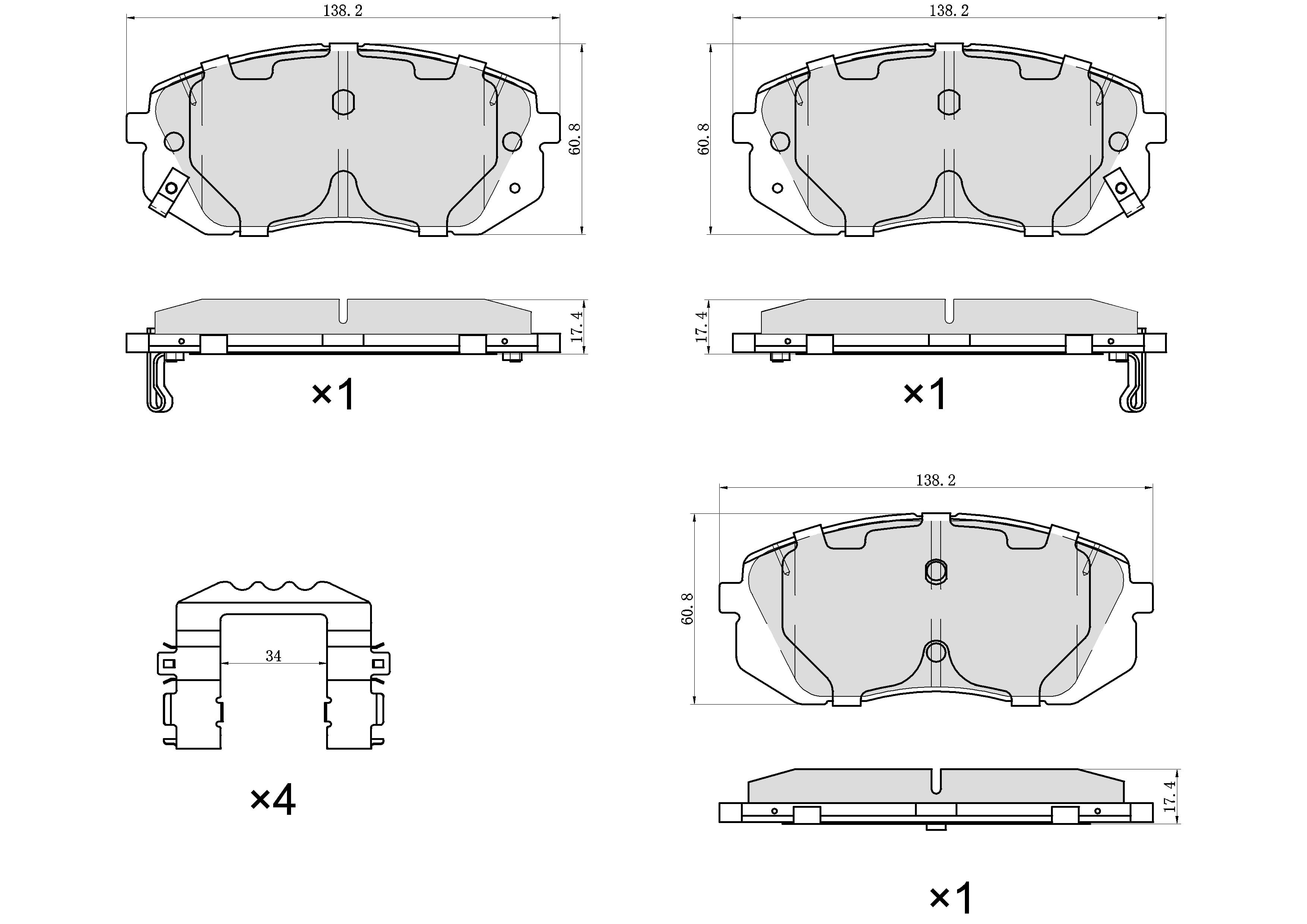 Winstop Brake Pad Set, Front WS.1855.0.C, Hyundai Sonata 2019-2016
