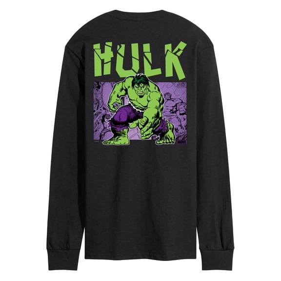 Marvel The Avengers - Hulk Comic - Adult Long Sleeve Graphic T-Shirt