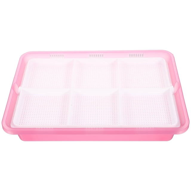 Caja de plantación de hierba para gatos, golosinas para gatos, bandeja hidropónica para cultivo de hierba gatera, maceta hidropónica de plástico rosa
