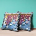 thumbnail image 4 of Tree Oil Duo Throw Pillow with Removable Cover in Sky Blue Pink 16x16, 4 of 5
