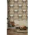 thumbnail image 1 of Taupe Tiger Chinese Inspired Textured Wallpaper R8411, 1 of 4