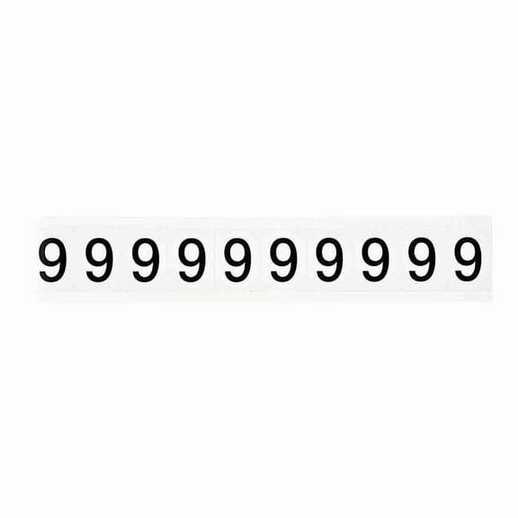 Brady Number Label,1in.H Character,Vinyl,PK10 9713-9