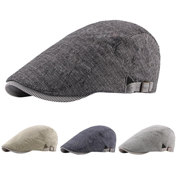 LSQii Newsboy Cap for Women/Men Casual Classic Breathable Summer Flat Cap Adjustable Soft Comfortabl Retro Ivy Berets Black Cabbie Hats for Driving Hunting Workout Wear