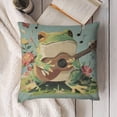 thumbnail image 7 of Frog guitar flowers Linen toss pillowcase Decoration pillowcase Gift preferred 24x24" Cushion cover 2 set Sofa pillowcase Sofa bedroom living room car, 7 of 7