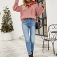 thumbnail image 4 of Gibobby Suéter Para Invierno Mujer de de moda para mujer con de manga larga con cuello en contraste(Rojo,XG), 4 of 5
