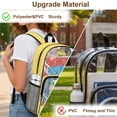 thumbnail image 6 of COEQINE Clear Backpack for School Multi-Pocket Bookbag PVC Polyester See Through Book Bag with Padded Shoulder Straps, Heavy Duty Work Bag Transparent Daypack, Dachshund Floral Yellow, 6 of 7
