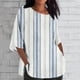 thumbnail image 2 of Tops Y Blusas de las Señoras Cortado 3/4 Manga Impresa Suelta Camisa Casual, Blusas para las Mujeres Casual, 2 of 4